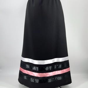 Elegant Ribbon Skirt . Handmade Black Skirt With Red Burgundy Pink ...