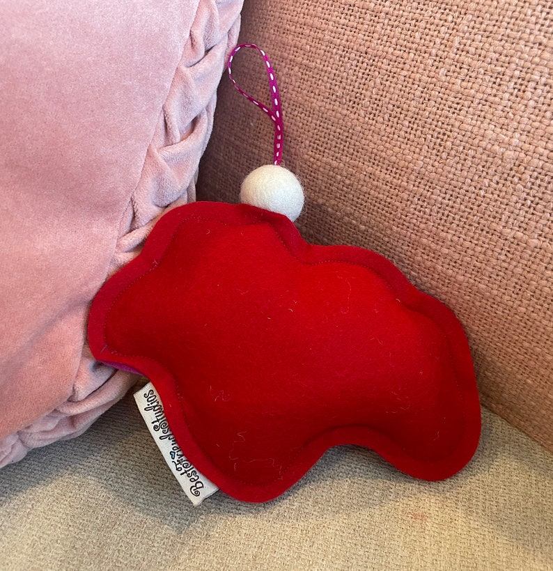 Corgi Valentine's Day Ornament 100% Wool Felt image 3