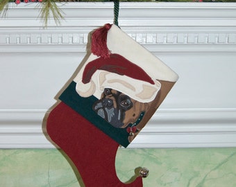 Stocking of a Boxer for the Christmas Holidays made from 100% Wool