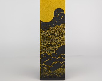 Fantasy Sky bladwijzer: 3D-geprint in goud en zwart