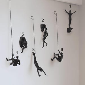 Climbing Man Wall Sculpture, Rock Climbing Wall Decor, Unique Wall Art, Home Decor, Statue Decor