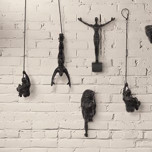 Climbing Man Wall Sculpture, Rock Climbing Wall Decor, Unique Wall Art, Home Decor, Wall Hanging