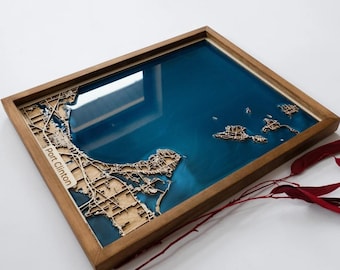 City Map Wall Art Any City in the World, Personalized 5th Anniversary Gift,  S51