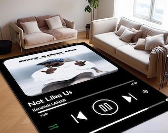 Custom Music Album Cover Rug, Personalized Spotify Style Carpet for Music Lovers, Favorite Music Album Playing Screen Capture Printed Rug