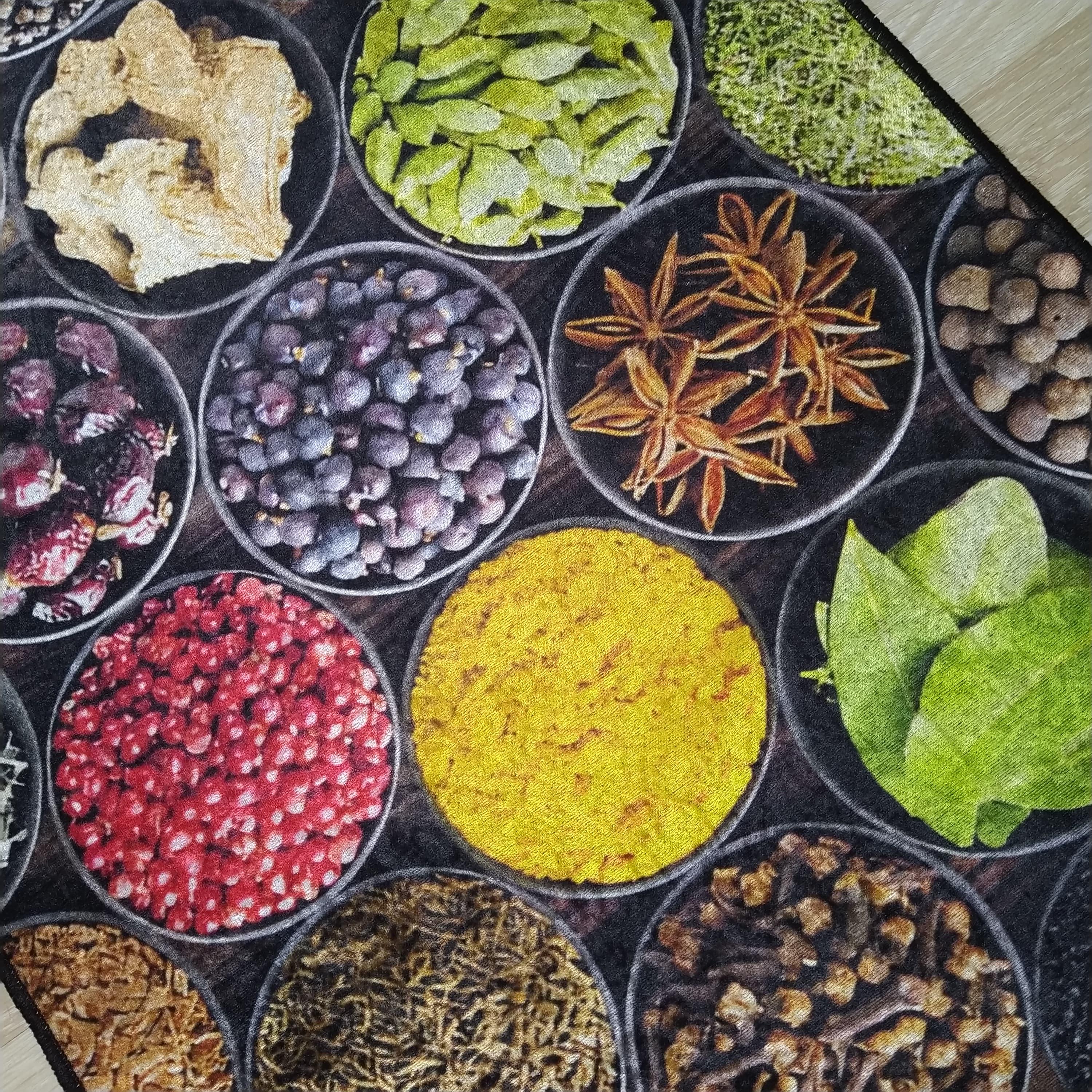 Spice-themed Kitchen Rug, Anti-slip Washable Floor Mat, Vibrant ...