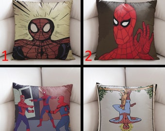 Spiderman Pillow Case, Kids Room Pillowcase, Comics Spider Pillow, Cartoon Pillowcase, Custom Pillow Cover, Happy Birthday Pillow, All Size