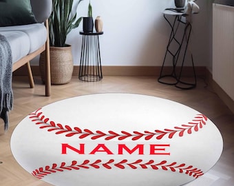 Personalized Baseball Rug, Baseball Ball Rug, MLB Custom Rug, Your Name Rug, Custom Gift, Gift For Man, Christmas Gift, New York Yankees Rug