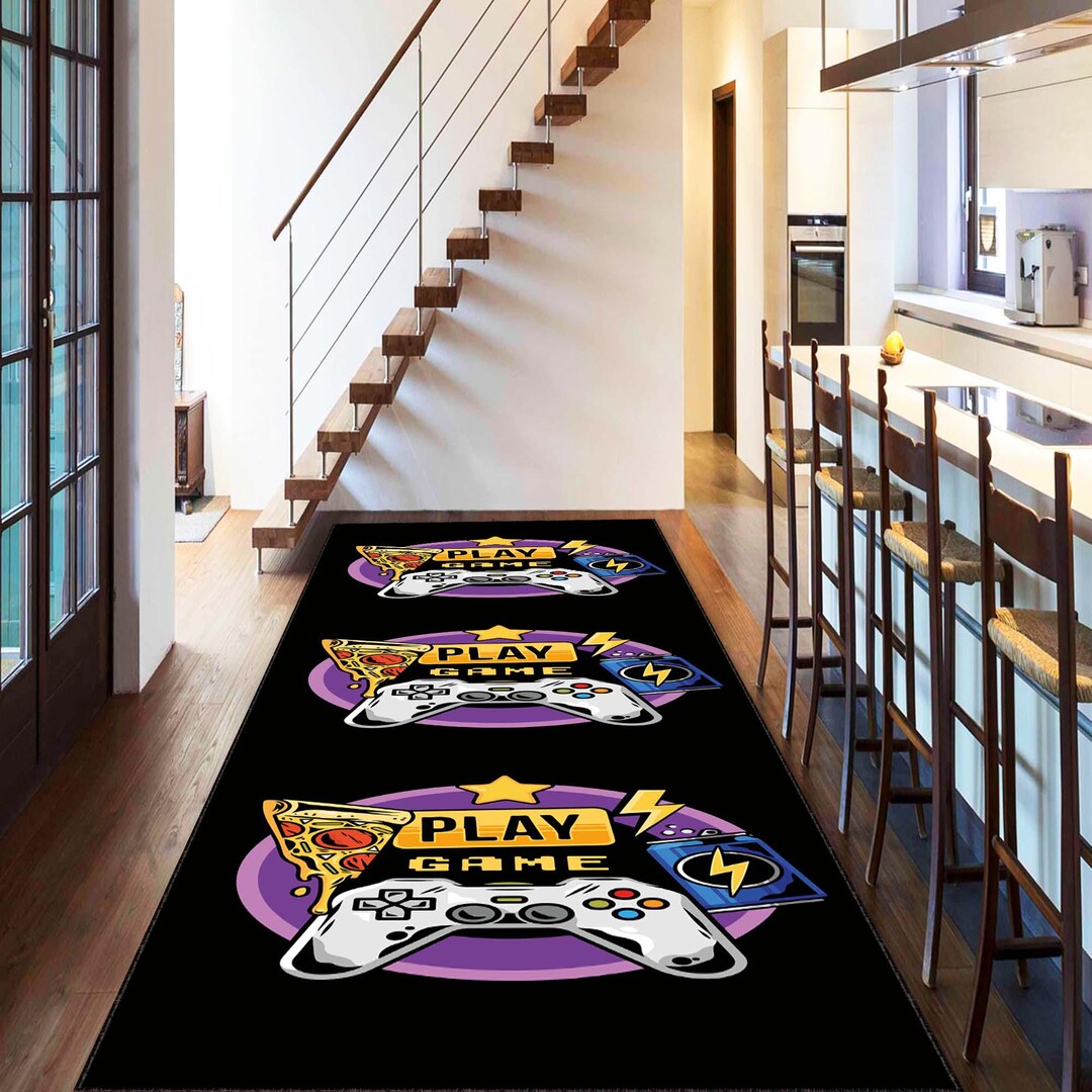 Gaming Runner Rug, Video Game Room Carpet, Gamer Decor, Console Theme ...