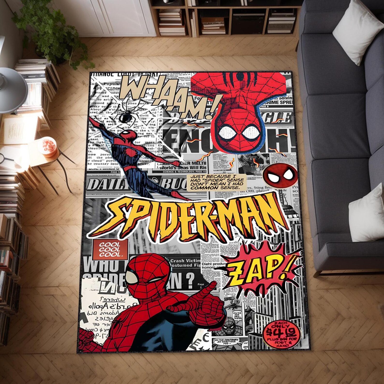 Spider-man Rug, Kids Area Rug, Teen Room Carpet, Housewarming Gift ...