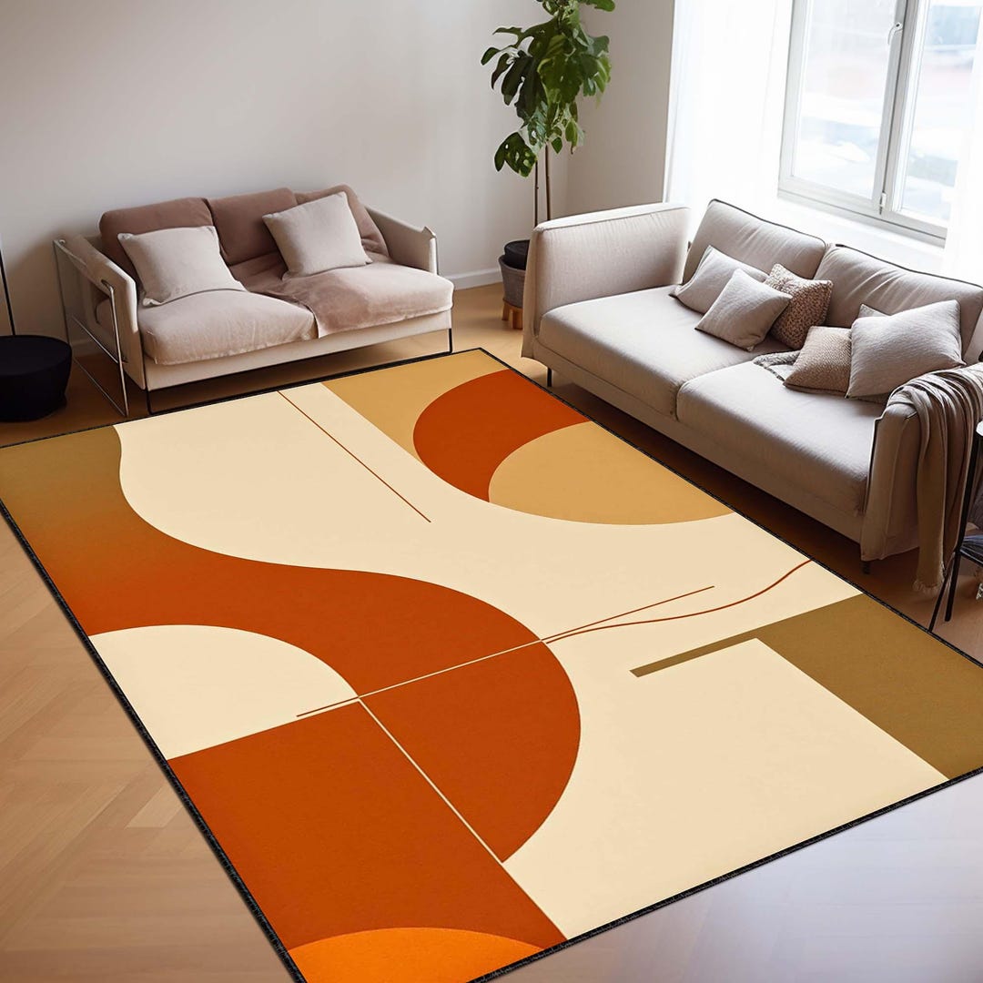 Modern Home Geometric Art Deco Rug, Minimalist Line Pattern Area Carpet ...
