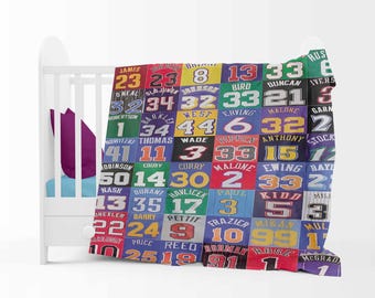 Basketball Legends Blanket Collage, NBA Players Blanket, Man Cave Blanket, Soft Baby Blanket, Christmas Gift, Fireplace Blanket, Gift ideas