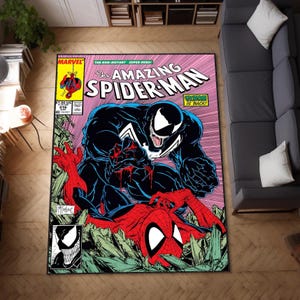 Venom-Spiderman Teppich, Weihnachtsteppich, Für Mann-Höhle Teppich, Housewarming Geschenk, Jugendzimmer Teppich, Junge Zimmer Dekor, Comics Abdeckung