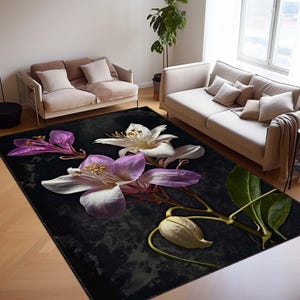 Vintage Teppich mit Blumenmuster, Boho Teppich mit Blumenmuster, Shabby Chic Wohnzimmer Teppich, Cottagecore Wohnkultur, Retro Bodenmatte, Küchenteppich