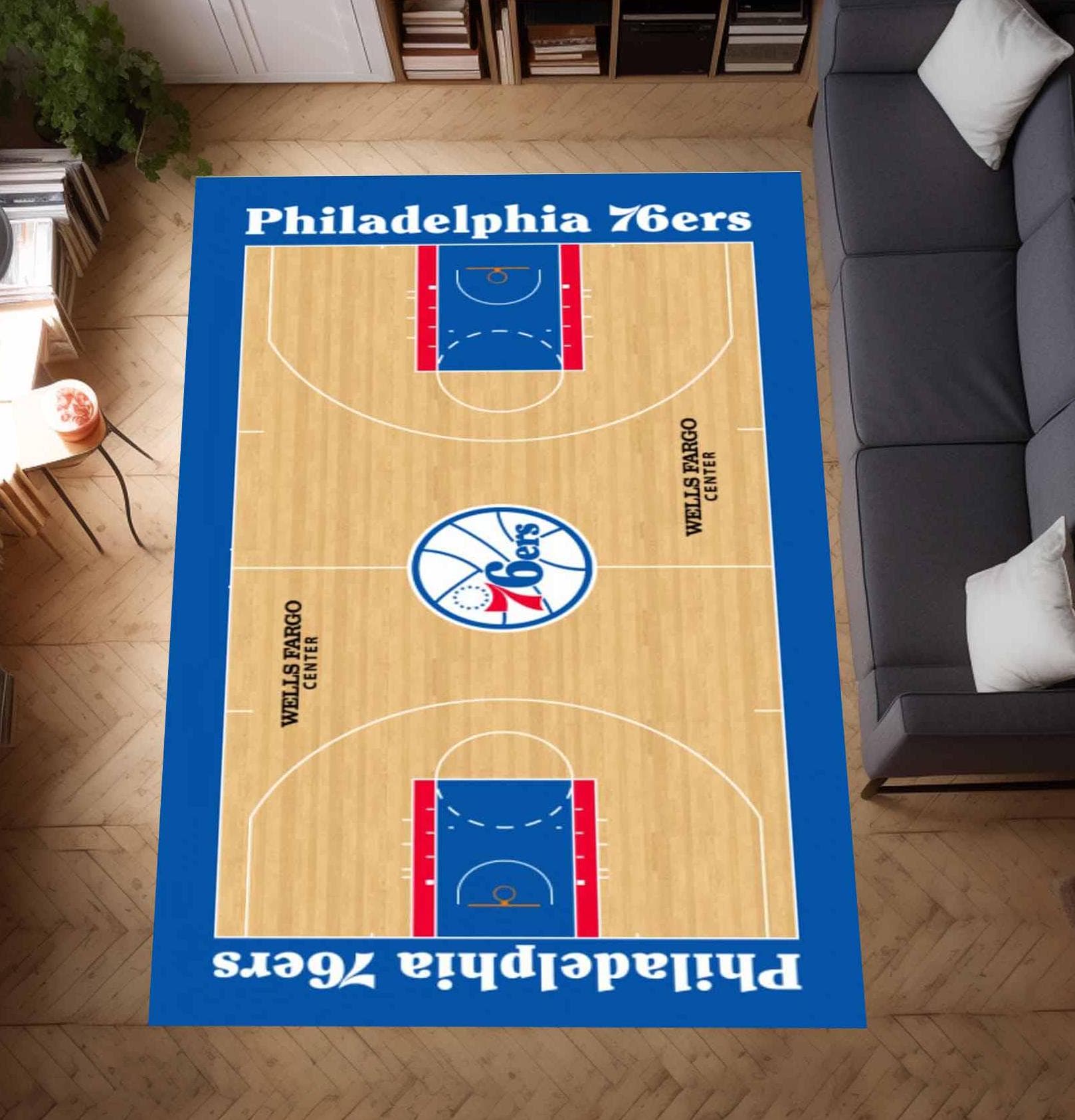 Nba Outdoor Rugs 76ers Rug, Basketball Court Rug, Philadelphia Rug, NBA Rug, Teen Room ...