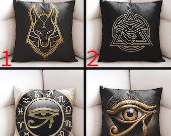 Ancient Pillow Case, Egypt Pillow Cover, Sham Pillowcase, Colorful Pillow, Horus Pillow Case, Custom Pillow Cover, Antiques Pillow Cases