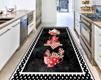 Vintage Runner Rug, Long Hallway Rug, Non-Slip Washable Carpet, Boho Style Area Rug, Modern Home Decor, Gift Rug, Kitchen Washable Rug