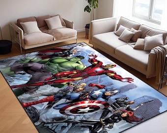Tappeto da supereroe, tappeto per bambini, tappeto per cameretta, regalo per la cameretta dei ragazzi, tappeto di Spiderman, tappeto per compleanni, fan dei supereroi, regalo di Natale