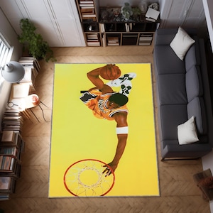 Black MAMBA Rug, Los Angeles Rug, NBA Rug, Teen Room Carpet, Legend Kobe Rug, Christmas Gift, Popular Rug, Man Cave Rug