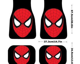 Spiderman-automat, auto-accessoires, cadeau kinderauto, autotuning, universele automat, vloermatten voor en achter, automatische voetkussens, stripautomat