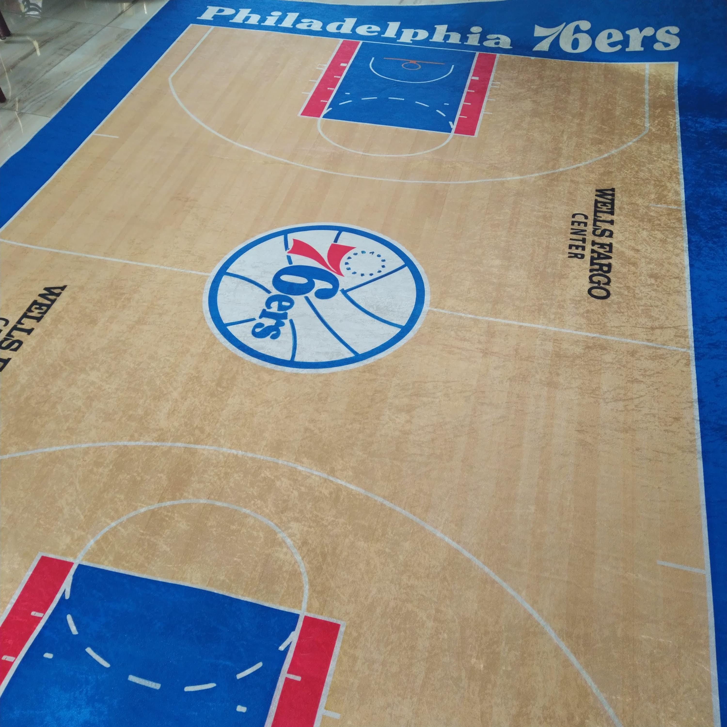 Nba Outdoor Rugs 76ers Rug, Basketball Court Rug, Philadelphia Rug, NBA Rug, Teen Room ...