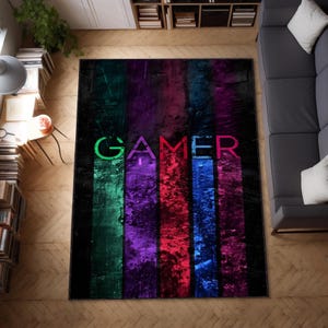 Game Area Rug, Game Room Rug, Art Decor Carpet, Home Gift, Gamer Room Rug, Soft Rug, Washable Rug, Room Decor Rug, Man Cave Rug