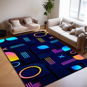 Game Area Rug, Game Room Rug, Art Decor Carpet, Home Gift, Gamer Room Rug, Soft Rug, Washable Rug, Room Decor Rug, Man Cave Rug