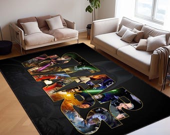 Alfombra de personajes de Star Wars, decoración de ciencia ficción para el hogar, alfombra para fanáticos de las películas, alfombra para piso Jedi y Sith, alfombra lavable para cueva de hombre, alfombra de Darth Vader, regalo de Star Wars