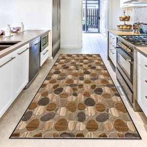 Rustic Stone Rug, Natural Rock Pattern Carpet, 3D Pebble Print Mat, Earthy Home Decor, Cozy Cabin Aesthetic, Indoor Outdoor Flooring Rug
