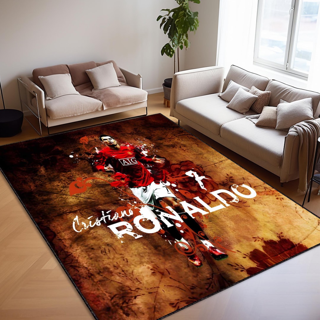 Football Rug, Legend Ronaldo Rug, Soccer Carpet, Housewarming Gift ...