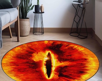 Eye of Sauron Rug, Eye Round Rug, Circle Rug, Special Gift Carpet, Housewarming Gift, Custom Gift, Washable Rug, Power of Ring, Sauron