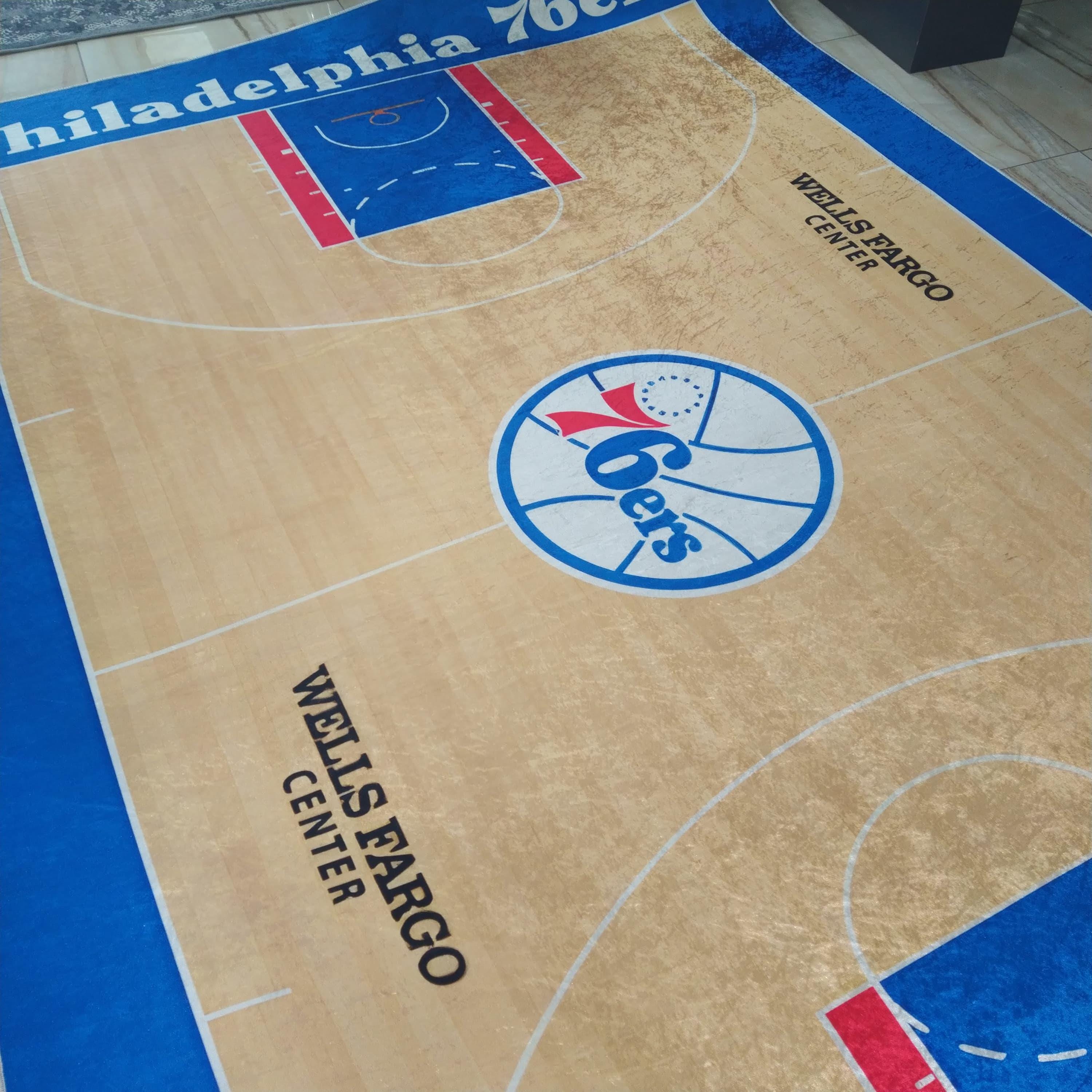 Nba Outdoor Rugs 76ers Rug, Basketball Court Rug, Philadelphia Rug, NBA Rug, Teen Room ...