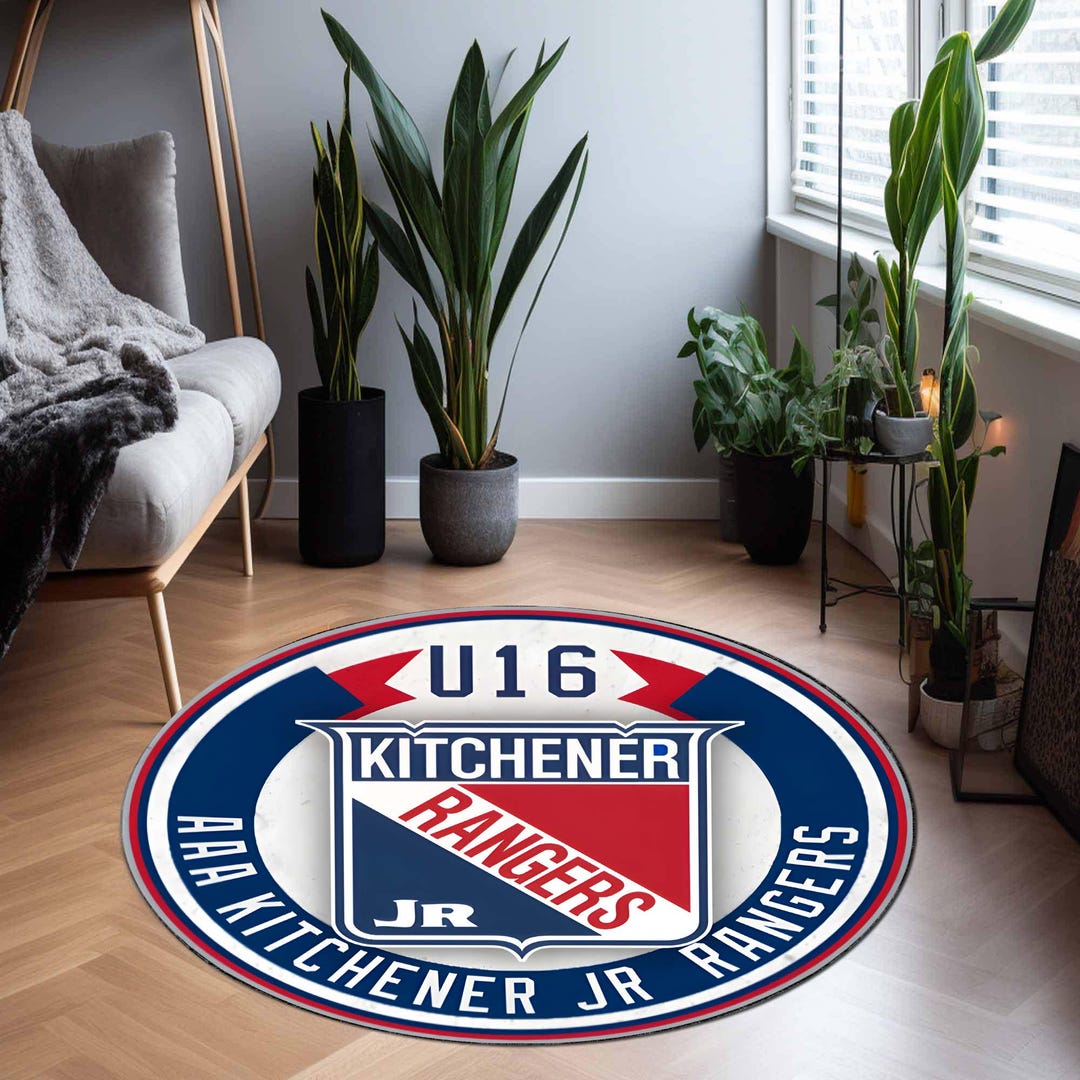 Personalized Team Round Rug, Hockey Team Circle Rug, Company Logo ...