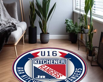 Personalized Team Round Rug, Hockey Team Circle Rug, Company Logo Carpet, Basketball Logo, Custom NFL Team Gift, Add Your Photo Rug All Size