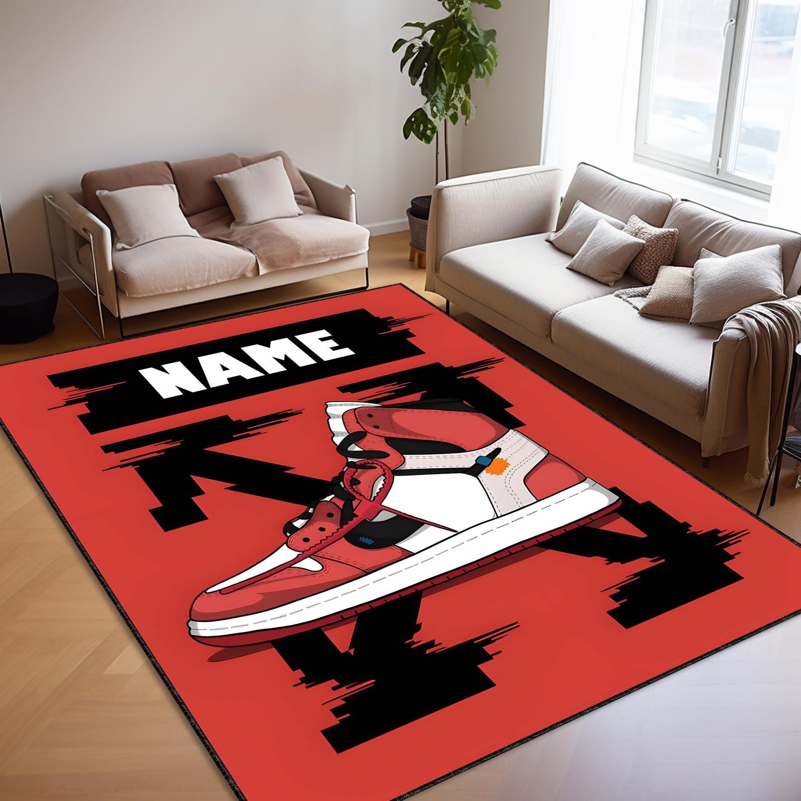 Custom Sneaker Rug, Streetwear Rug, Basketball Shoe Mat for ...