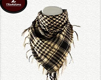 Keffiyeh With 2 Side Tassels | Palestine Style Desert Shemagh | Soft Cotton Scarf | Solidarity scarf | Gift for him | gift for her |