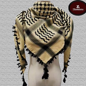Bedouin Desert Keffiyeh | Cotton Keffiyeh Scarf Wrap | Palestine Solidarity  Head & Neck Wrap | Gift for him | Gift for Dad | Gift for Her |