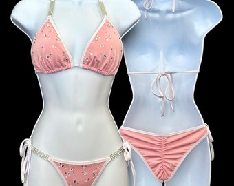 Baby Pink Rhinestone Crystal Bikini