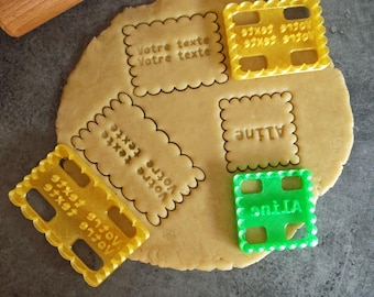 Emporte-pièce Petit-Beurre personnalisé – 6/8/10 cm – expédié 24 h | Personalized cookie cutter