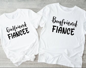 Engagement Shirts for Couples, Boyfriend Fiance Gift Shirt, Girlfriend Fiancee Gift Shirt, Just Engaged, Newly Engaged Couple Shirts