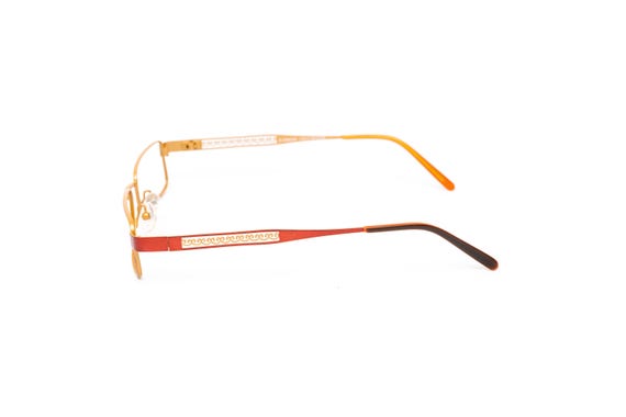 Vintage Y2K Titanium Reading Glasses: Orange Yell… - image 3
