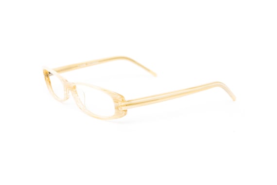 90s Vintage Ivory Acetate Glasses: Rectangular Sk… - image 2