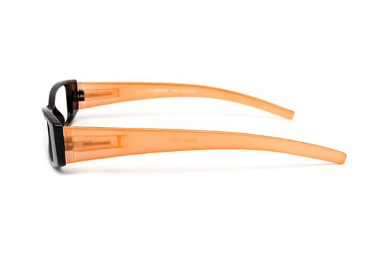 90s Vintage Rectangular Reading Glasses Frame: Bl… - image 3