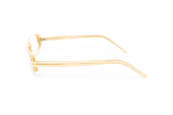 90s Vintage Ivory Acetate Glasses: Rectangular Sk… - image 3