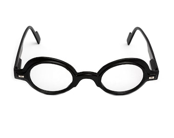 Occhiali Da Vista Rotondi Retrò In Metallo, Lenti Trasparenti, Unisex, Leggeri, Neri, Taglia L - 3