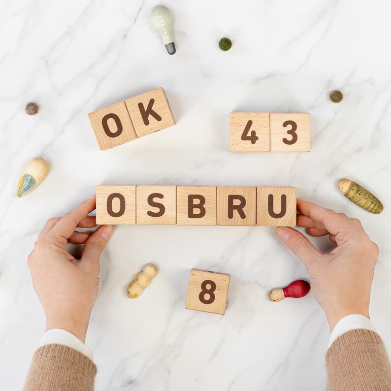 Wooden Blocks With Alphabet - Educational Toy to Learn Letters and ...
