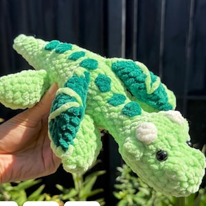 Medium Handmade Crochet Dragon Plush – Handmade Amigurumi Toy – Kids Gift & Nursery Decor