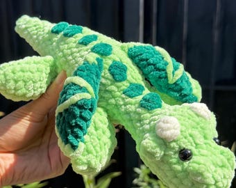 Medium Handmade Crochet Dragon Plush – Handmade Amigurumi Toy – Kids Gift & Nursery Decor