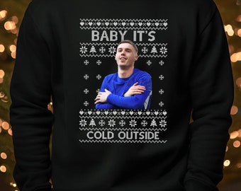 Funny Cole Palmer Ugly Christmas Sweatshirt, Baby Its Cold Outside Xmas Printed Jumper, Chelsea Blue Christmas Sweater, Football Lovers Gift