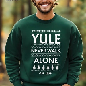 Yule Never Walk Alone Weihnachtspullover, Pullover für Weihnachten mit Rundhalsausschnitt, Football Club Weihnachtspullover, Weihnachtsgeschenk für Fans