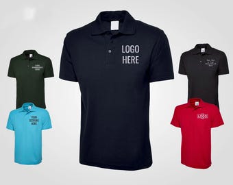 Custom Embroidered Polo Shirts, Personalised Text and Logo Monogrammed Golf T Shirts, Company Logo Digitized Tee Tops, Small Business Shirt